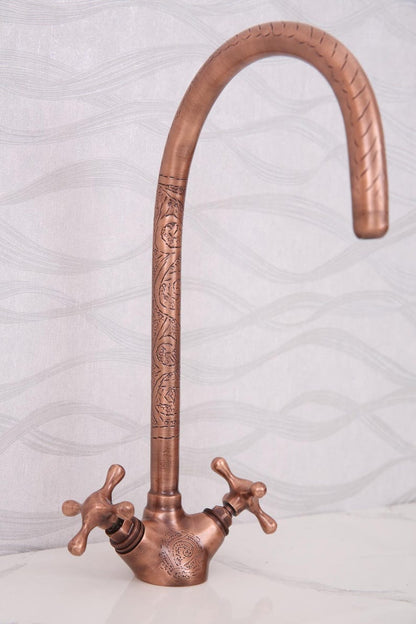 Hammered Brass Bathroom Faucet