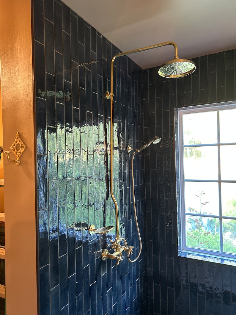 Unlacquered Brass Moroccan Shower System