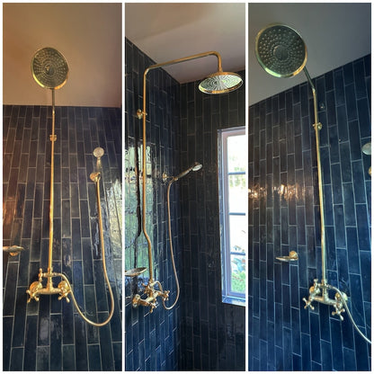 Unlacquered Brass Moroccan Shower System