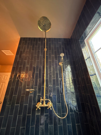 Unlacquered Brass Moroccan Shower System