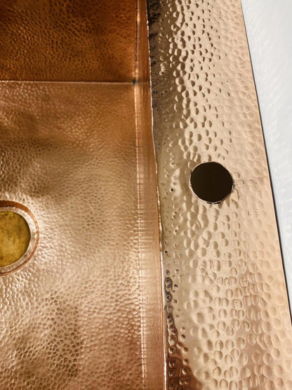 Hand-Hammered Pure Copper Farmhouse Sink