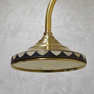 Handcrafted Inlaid Brass Shower System