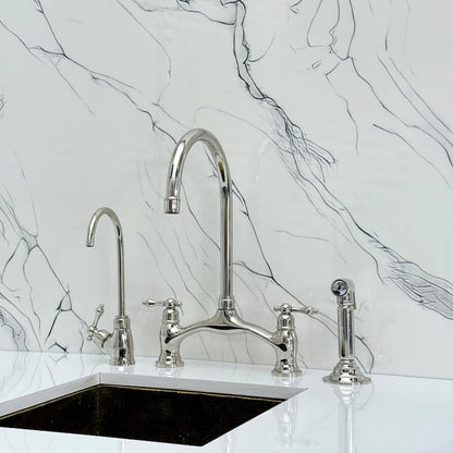 Polished Nickel Bridge Kitchen Faucet