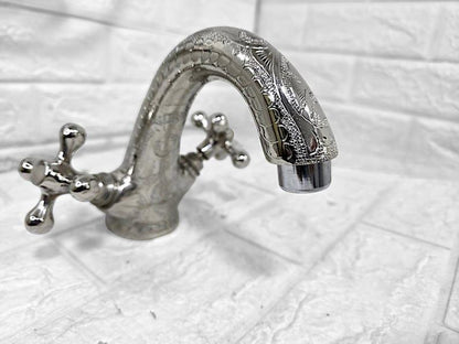 Engraved Chrome Bathroom Faucet