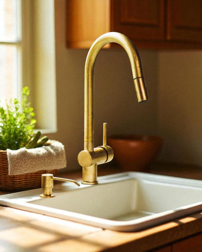 Pull-Down Brass Kitchen Faucet