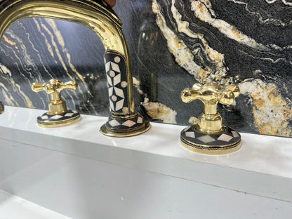 Moroccan Mosaic Brass Bridge Faucet