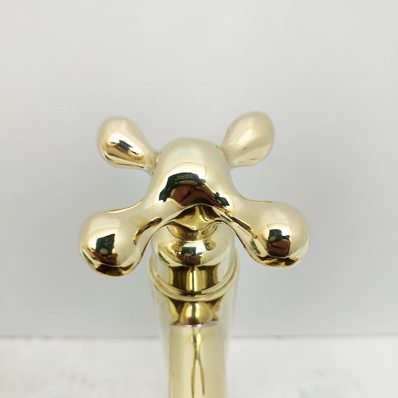 Tall Polished Brass Faucet
