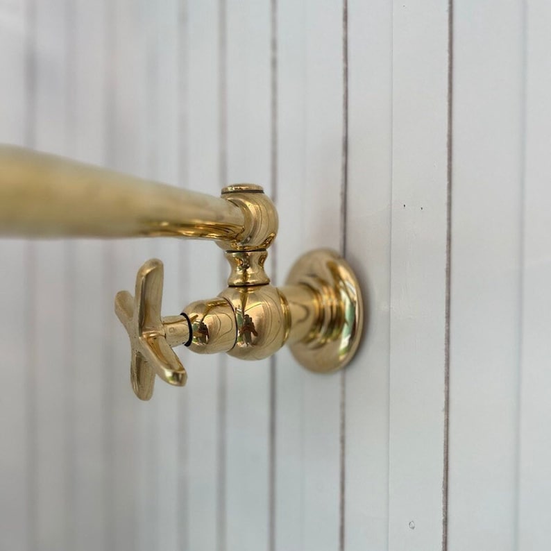 Unlacquered Brass Wall Mounted Pot Filler Faucet