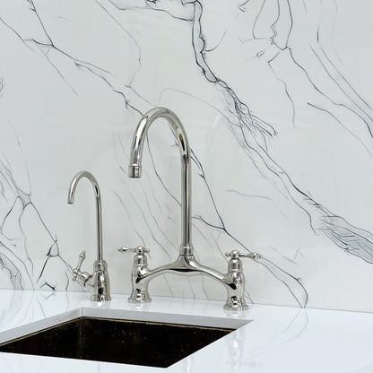 Polished Nickel Bridge Kitchen Faucet
