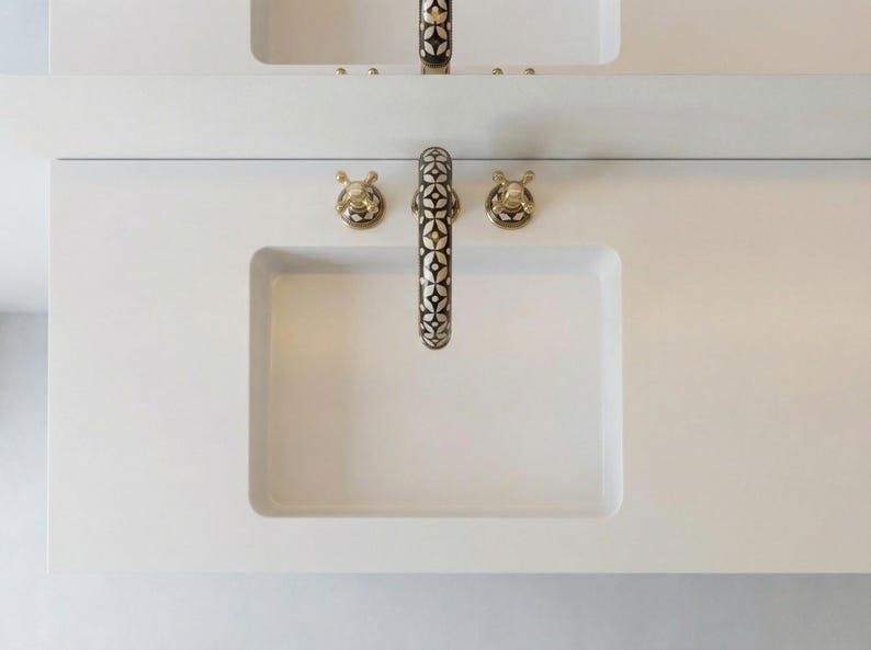 Moroccan Mosaic Brass Bridge Faucet