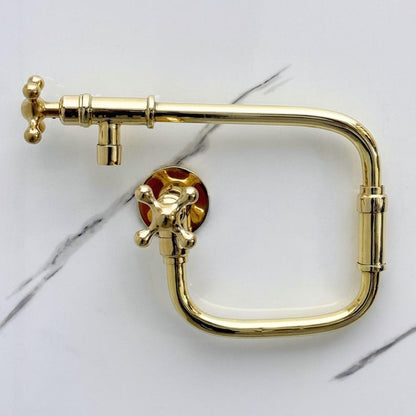 Polished Brass Wall Mount Pot Filler Faucet