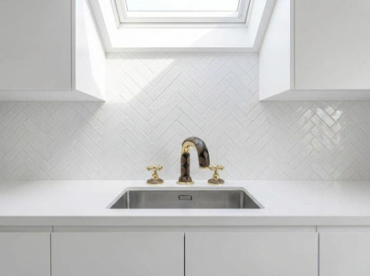 Moroccan Mosaic Brass Widespread Faucet