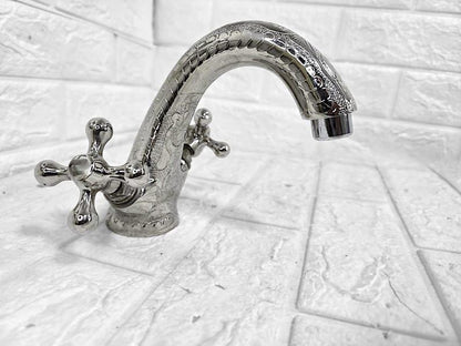 Engraved Chrome Bathroom Faucet