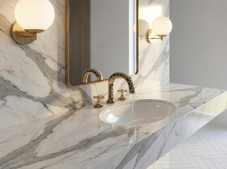 Moroccan Mosaic Brass Bridge Faucet