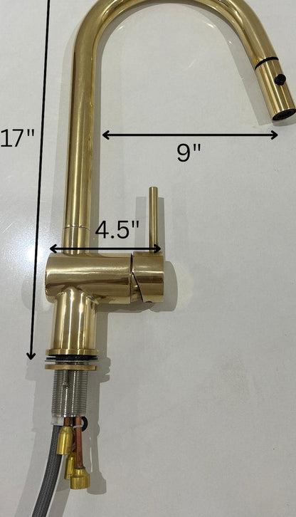 Pull-Down Brass Kitchen Faucet