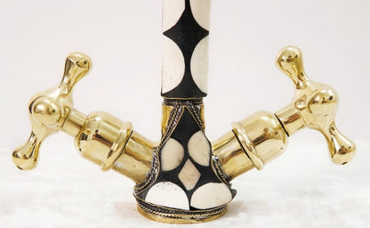 Black & White Moroccan Mosaic Brass Faucet
