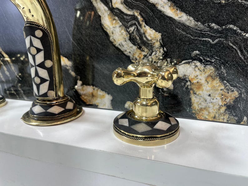 Moroccan Mosaic Brass Bridge Faucet