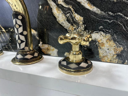 Moroccan Mosaic Brass Bridge Faucet