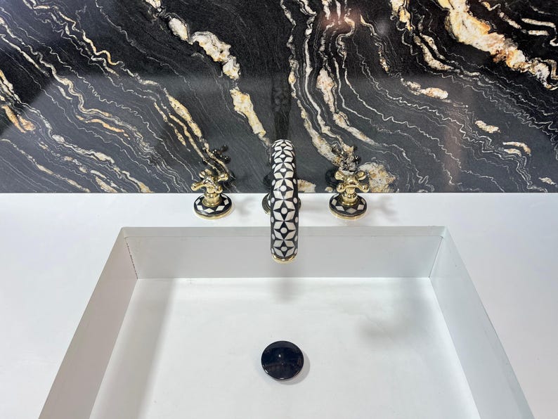 Moroccan Mosaic Brass Bridge Faucet