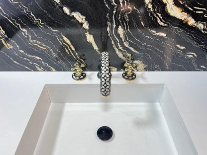 Moroccan Mosaic Brass Bridge Faucet