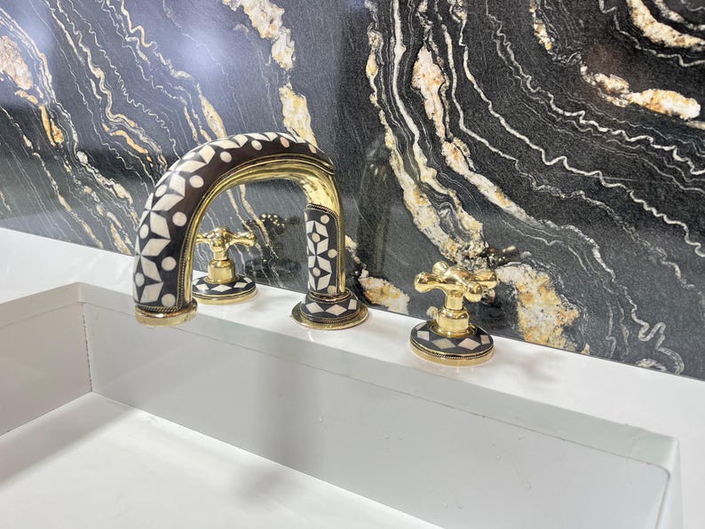 Moroccan Mosaic Brass Bridge Faucet