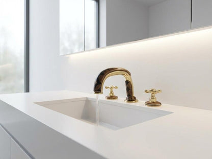 Moroccan Mosaic Brass Widespread Faucet