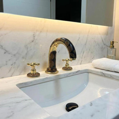 Moroccan Mosaic Brass Widespread Faucet