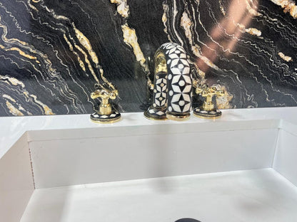 Moroccan Mosaic Brass Bridge Faucet