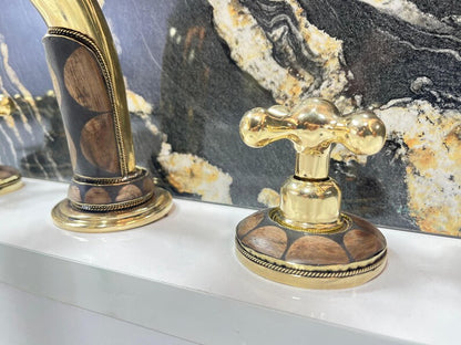 Moroccan Mosaic Brass Widespread Faucet