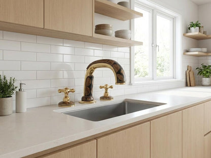 Moroccan Mosaic Brass Widespread Faucet