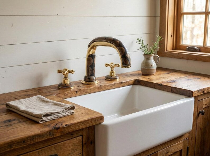 Moroccan Mosaic Brass Widespread Faucet
