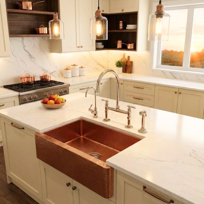 Luxury Polished Nickel Bridge Kitchen Faucet