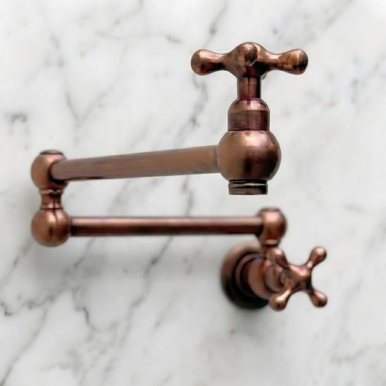 Antique Copper Wall Mount Pot Filler