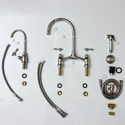 Polished Nickel Bridge Kitchen Faucet