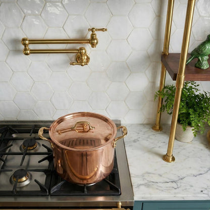 Luxury Unlacquered Brass Wall Pot Filler Faucet