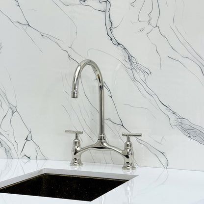 Polished Nickel Bridge Kitchen Faucet