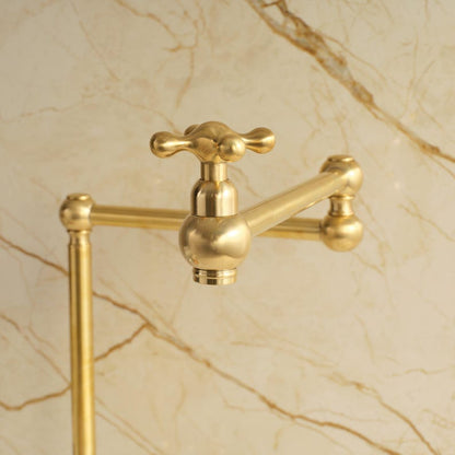 Vintage Unlacquered Brass Pot Filler Faucet