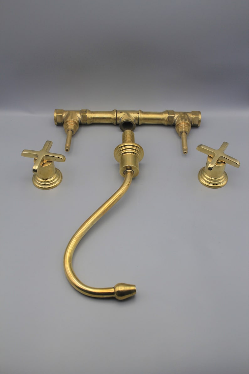 Antique Copper Wall-Mount Bridge Faucet