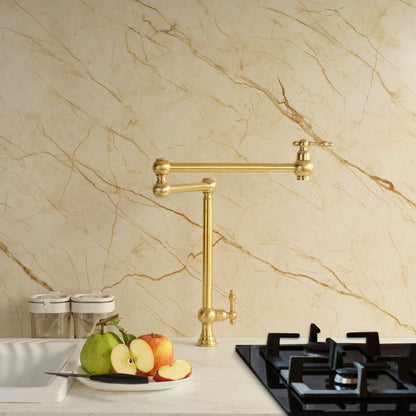 Vintage Unlacquered Brass Pot Filler Faucet