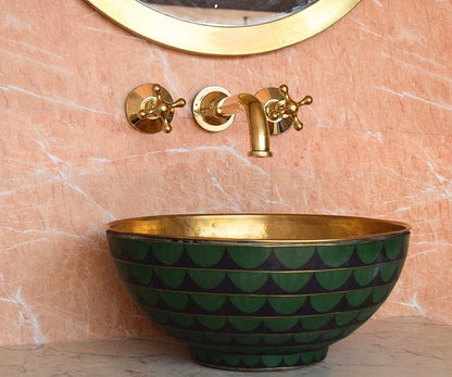 Engraved Moroccan Wall-Mount Faucet