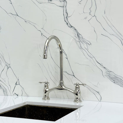 Polished Nickel Bridge Kitchen Faucet