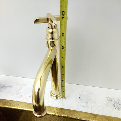 Tall Polished Brass Faucet