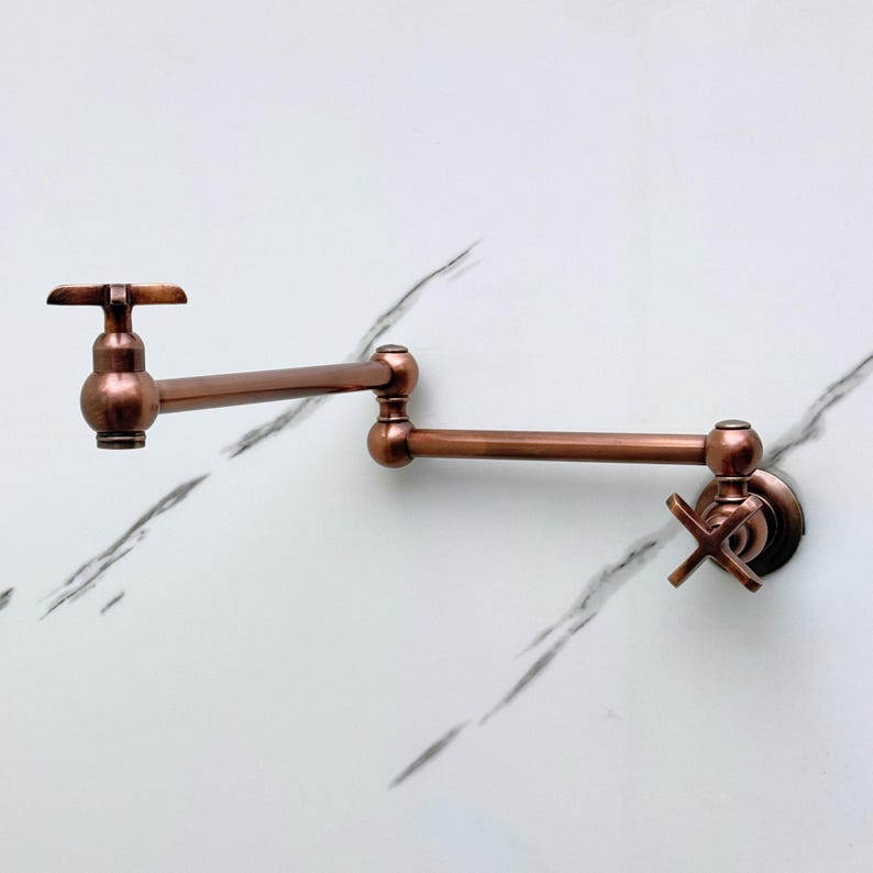 Antique Copper Wall Mount Pot Filler
