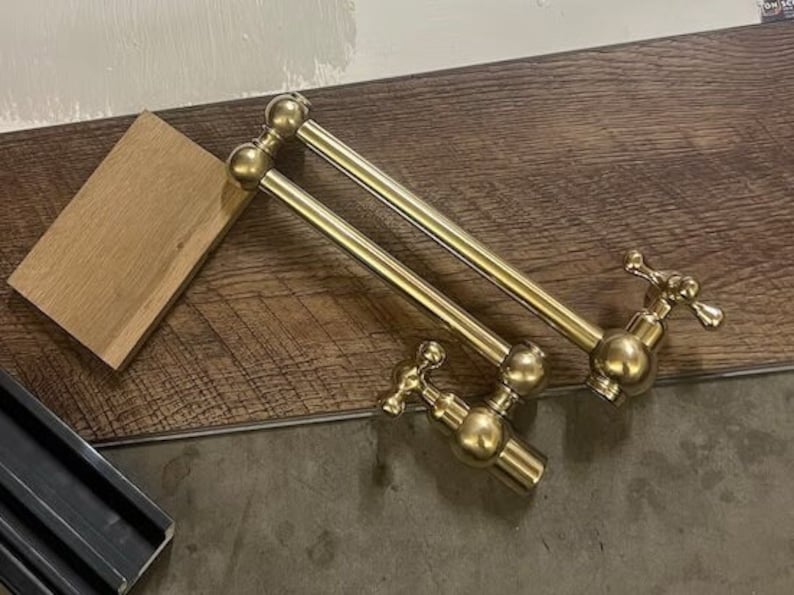Unlacquered Brass Wall Mounted Pot Filler Faucet