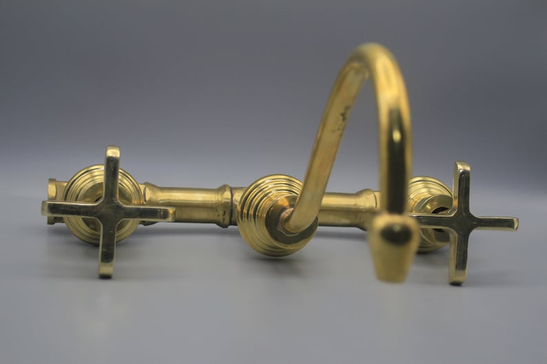 Antique Copper Wall-Mount Bridge Faucet