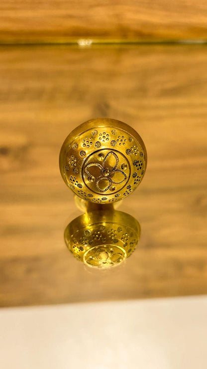 Brass Ball Cabinet Knobs Engraved Drawer Pulls Handles