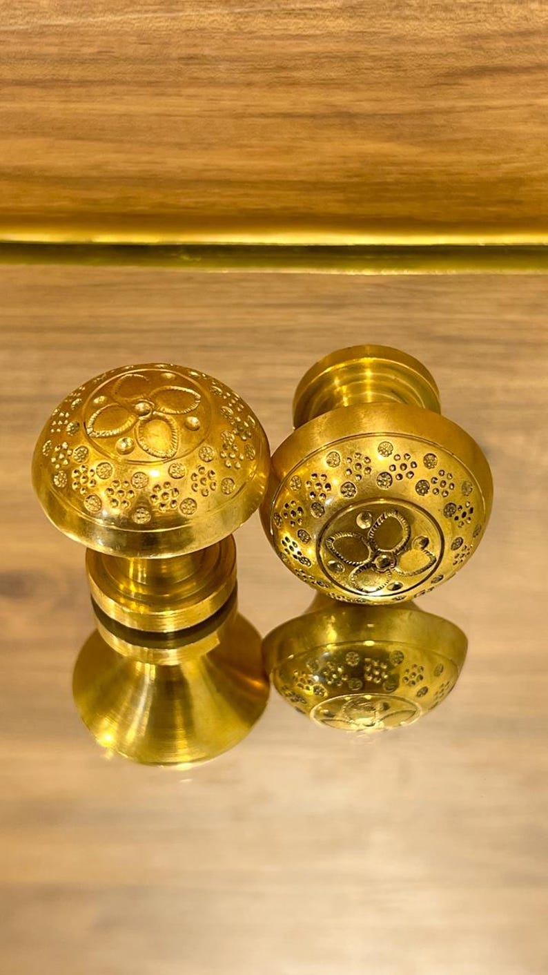 Brass Ball Cabinet Knobs Engraved Drawer Pulls Handles