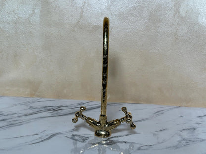 Artisan Engraved Brass Tall Vessel Faucet