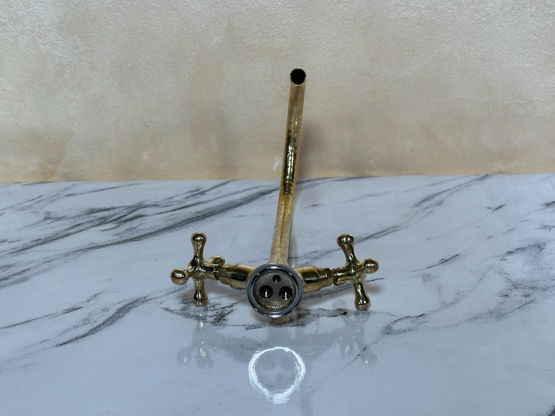 Artisan Engraved Brass Tall Vessel Faucet