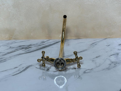 Artisan Engraved Brass Tall Vessel Faucet